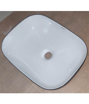 Раковина накладная Mixxus Premium DIVERSE-0112 WHITE-BLACK 455х325х135mm (MP6542)