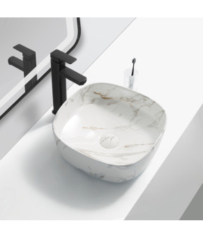 Раковина накладная Mixxus Premium DIVERSE-0104 MARBLE 370х370х135mm (MP6537)