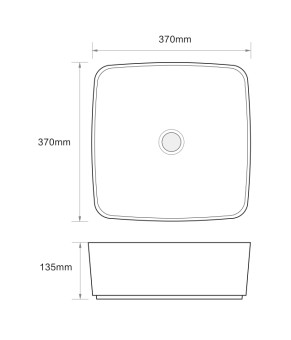 Раковина накладная Mixxus Premium DIVERSE-0104 MARBLE 370х370х135mm (MP6537)