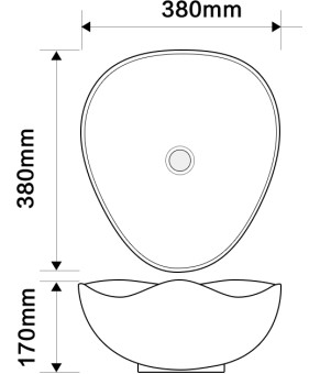 Раковина накладная Mixxus Premium WAVE-0103 MARBLE 380х380х170mm (MP6532)
