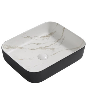 Раковина накладная MIXXUS PREMIUM DIVERSE-0110 MARBLE-BLACK 500х390х130mm (MP6517)