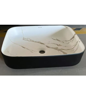 Раковина накладная MIXXUS PREMIUM DIVERSE-0110 MARBLE-BLACK 500х390х130mm (MP6517)