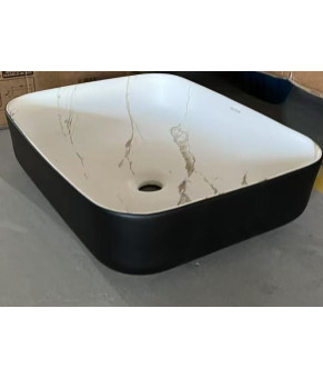 Раковина накладная MIXXUS PREMIUM DIVERSE-0110 MARBLE-BLACK 500х390х130mm (MP6517)