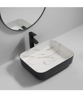Раковина накладная MIXXUS PREMIUM DIVERSE-0110 MARBLE-BLACK 500х390х130mm (MP6517)