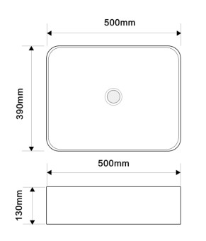 Раковина накладная MIXXUS PREMIUM DIVERSE-0110 MARBLE-BLACK 500х390х130mm (MP6517)