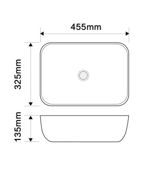 Раковина накладная MIXXUS PREMIUM DIVERSE-0113 MARBLE 455х325х135mm (MP6544)
