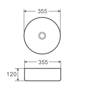 Умывальник накладной керамический Mixxus Premium Topper-0101 355x355x120mm (MP6489)