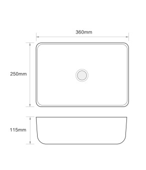 Раковина накладная Mixxus Premium DIVERSE-0103 360х250х115mm (MP6539)