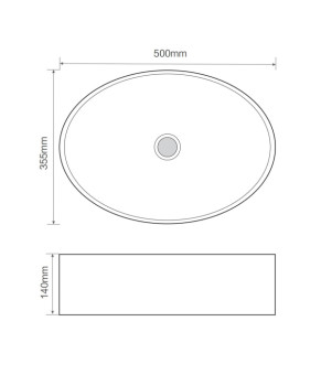 Раковина накладная Mixxus Premium BEVEL-0106 500х355х140mm (MP6546)