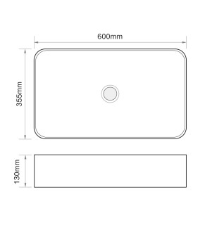 Раковина накладная Mixxus Premium QUADRO-0106 600х355х130mm (MP6523)