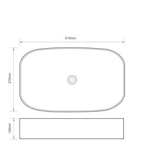 Раковина накладная MIXXUS PREMIUM BEVEL-0105 610х375х120мм (MP6524)