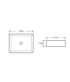 Умывальник накладной Mixxus Premium Quadro-0102 520x410x130mm (MP6488)