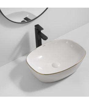 Раковина накладная MIXXUS PREMIUM DIVERSE-0109 EDGE GOLD 500х380х140мм (MP6548)
