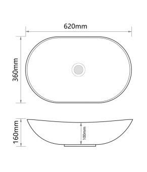 Раковина накладная Mixxus Premium WAVE-0105 620х360х160mm (MP6555)