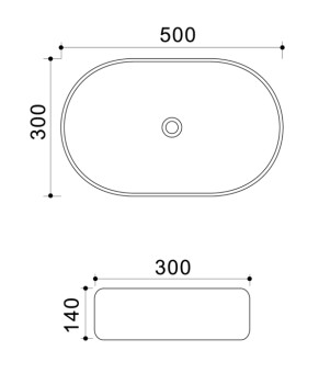 Раковина накладная Mixxus Premium ELLIPSE-0109 GRAY 500x300x140mm (MP6653)