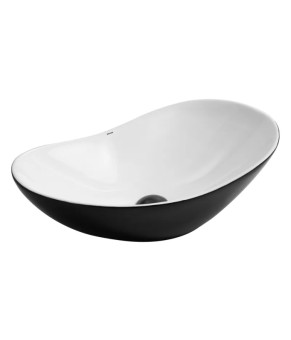 Раковина накладная Mixxus Premium WAVE-0105 WHITE-BLACK 620х360х160mm (MP6558)