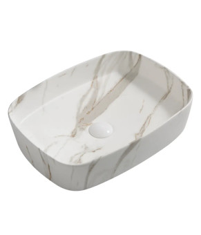 Раковина накладная Mixxus Premium BEVEL-0102 MARBLE 495х370х135mm (MP6519)