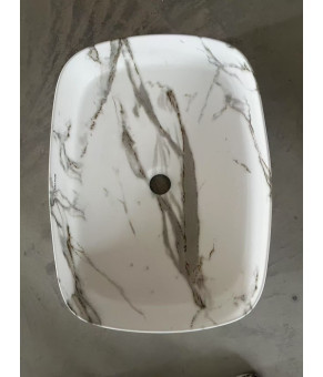 Раковина накладная Mixxus Premium BEVEL-0102 MARBLE 495х370х135mm (MP6519)