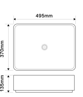 Раковина накладная Mixxus Premium BEVEL-0102 MARBLE 495х370х135mm (MP6519)