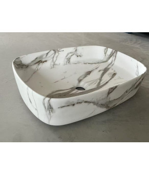 Раковина накладная Mixxus Premium BEVEL-0102 MARBLE 495х370х135mm (MP6519)