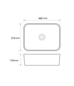Раковина накладная Mixxus Premium QUADRO-0103 480х370х130mm (MP6514)