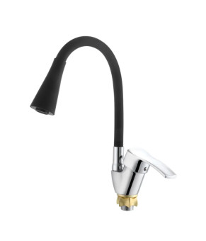 Смеситель для кухни Zerix YUT 279 Reflector Black с гибким изливом (ZX5986)