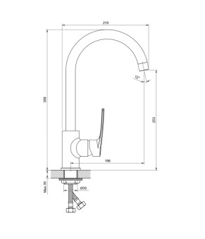 Смеситель для кухни Haiba Troya 017 Nut (HB9662)