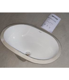 Раковина встраиваемая под столешницу MIXXUS PREMIUM ELLIPSE-1701 570х385х205mm с переливом (MP6566)