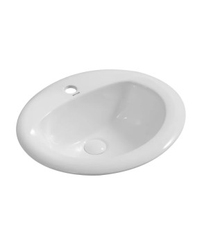 Раковина врізна Mixxus Premium TOPPER-1602 515х400х200mm з отвором під змішувач та переливом (MP6572)