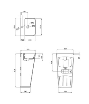 Раковина моноблок Mixxus STYLE-1101 440х380х830mm (MI6696)