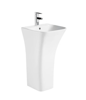 Раковина моноблок Mixxus BEVEL-1101 напольная с отверстием под смеситель и переливом 450x435x835mm (MI6697)