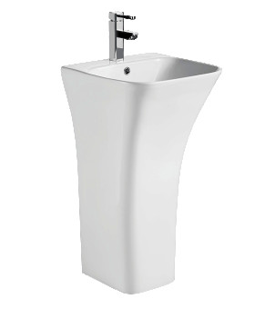 Раковина моноблок Mixxus BEVEL-1101 напольная с отверстием под смеситель и переливом 450x435x835mm (MI6697)