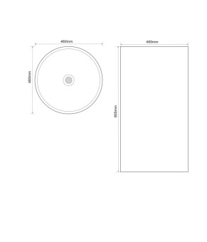 Раковина моноблок MIXXUS PREMIUM ELLIPSE-1101 460х460х855mm с переливом (MP6573)