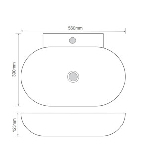 Раковина подвесная MIXXUS PREMIUM DIVERSE-0201 560х390х125mm с отверстием под смеситель (MP6510)