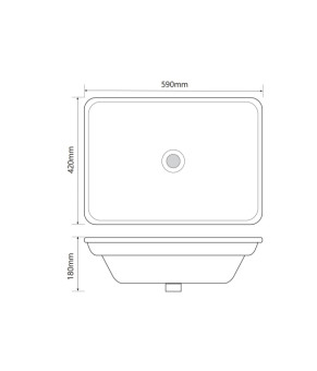 Раковина врізна Mixxus Premium STYLE-1601 590х420х180мм з переливом (MP6570)