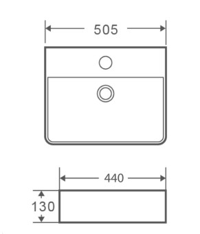 Раковина подвесно-накладная MIXXUS PREMIUM QUADRO-0201 500x440x120mm (MP6478)
