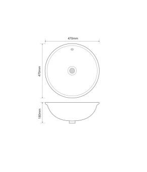 Раковина врізна MIXXUS PREMIUM TOPPER-1601 470х470х180mm з переливом (MP6571)