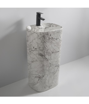 Раковина моноблок MIXXUS PREMIUM DIVERSE-1101 MARBLE 460х380х840mm (MP6575)