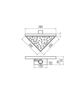 Душевой трап из нержавеющей стали SUS304 Koer FD20-T200 (KR3264)