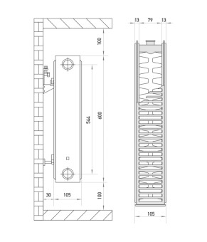 Стальной радиатор Europroduct 22 x 600 x 900 (боковое подключение) (EP6166)