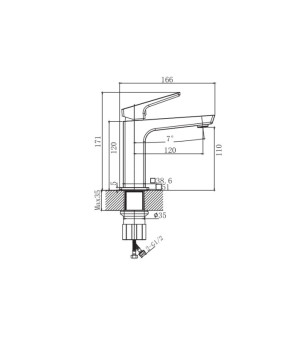 Смеситель для умывальника Haiba Turin 001 Nut (HB9655)