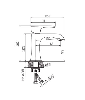 Смеситель для умывальника Haiba Monaco 001 Nut (HB9651)