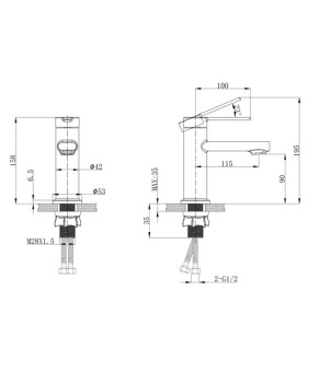 Смеситель для раковины Mixxus Lord 001 Graphite (MI7137)