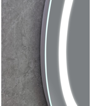 Зеркало Mixxus PLAIN MC02-80-CASE с LED Touch, Anti-fog, диммером, регулятором яркости, часами (MI7158)