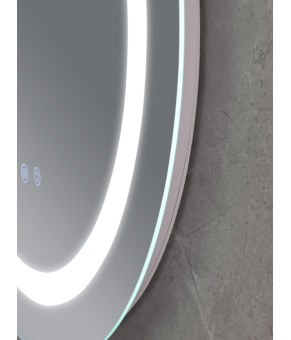 Зеркало Mixxus PLAIN MC02-80-CASE с LED Touch, Anti-fog, диммером, регулятором яркости, часами (MI7158)