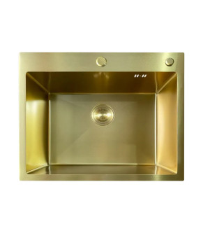 Мойка кухонная Mixxus MH6050 Micro Decor Brushed Gold (3.0/0.8) из нерж. стали (матовое золото) (MI8222)