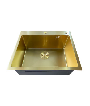 Мойка кухонная Mixxus MH6050 Micro Decor Brushed Gold (3.0/0.8) из нерж. стали (матовое золото) (MI8222)