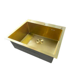 Мойка кухонная Mixxus MH6050 Micro Decor Brushed Gold (3.0/0.8) из нерж. стали (матовое золото) (MI8222)