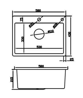 Мойка из нержавеющей стали MIXXUS MH5843 DECOR GRAPHITE (3.0/0.8) графит (MI7042)