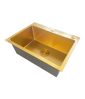 Кухонная мойка Mixxus MH5843 Micro Decor Brushed Gold (3.0/0.8) из нерж. стали (матовое золото) (MI8218)